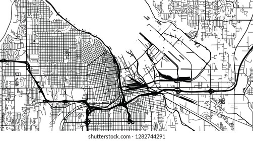 Urban vector city map of Tacoma, Washington, United States of America svg