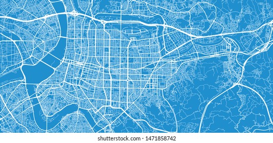 Urban vector city map of Taipei, China