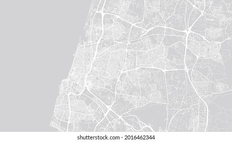 Urban vector city map of Tel Aviv, Israel, middle east