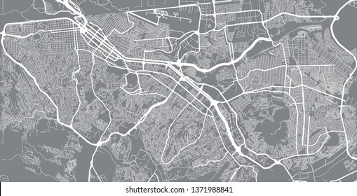 Urban vector city map of Tijuana, Mexico