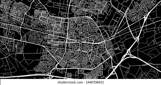 Urban vector city map of Tilburg, The Netherlands