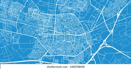 Urban vector city map of Tilburg, The Netherlands