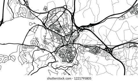 Urban vector city map of Toledo, Spain