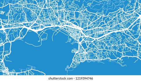Urban vector city map of Toulon, France