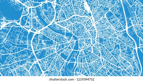 Urban vector city map of Toulouse, France