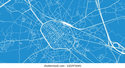Urban vector city map of Tournai, Belgium