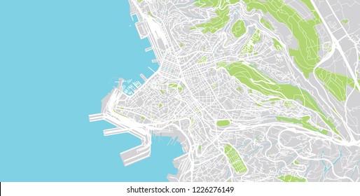 Urban vector city map of Trieste, Italy
