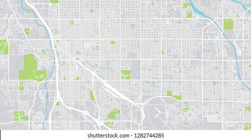 Urban vector city map of Tucson, Arizona, United States of America