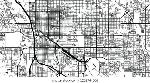 Urban vector city map of Tucson, Arizona, United States of America