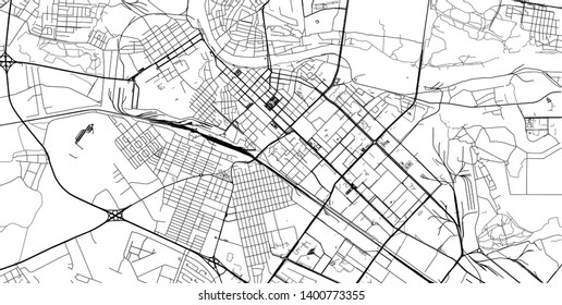 Urban vector city map of Tyumen, Russia
