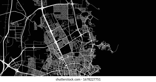 Urban vector city map of Umm Salal Muhammad, Qatar