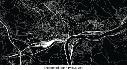 Urban vector city map of usti nad labem, Czech Republic, Europe