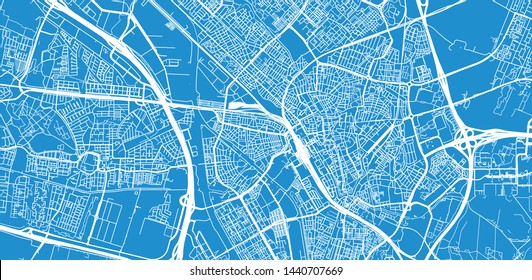 Urban vector city map of Utrecht, The Netherlands