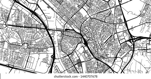 Urban vector city map of Utrecht, The Netherlands
