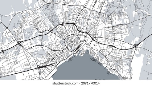 Urban vector city map of Vasteras, Sweden, Europe