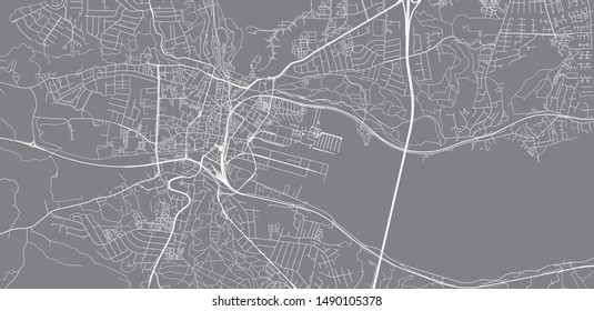 Urban vector city map of Vejle, Denmark