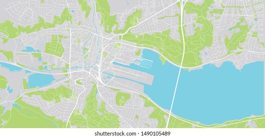 Urban vector city map of Vejle, Denmark