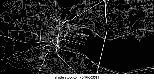 Urban vector city map of Vejle, Denmark