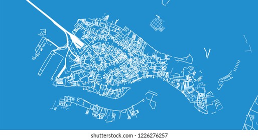 Urban vector city map of Venice, Italy