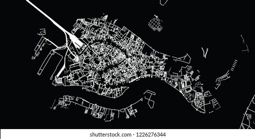 Urban vector city map of Venice, Italy