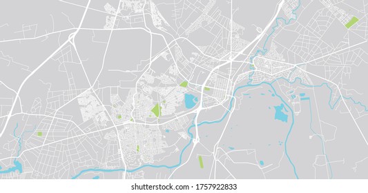 Urban vector city map of Vereeniging, South Africa.