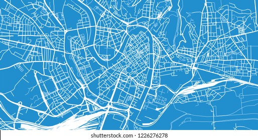 Urban vector city map of Verona, Italy