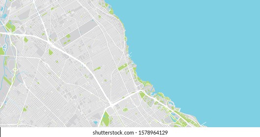 Urban vector city map of Vicente Lopez, Argentina