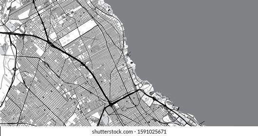 Urban vector city map of Vicente Lopez, Argentina