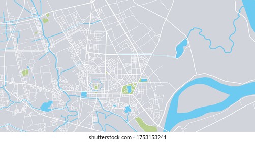 Urban vector city map of Vinh, Vietnam