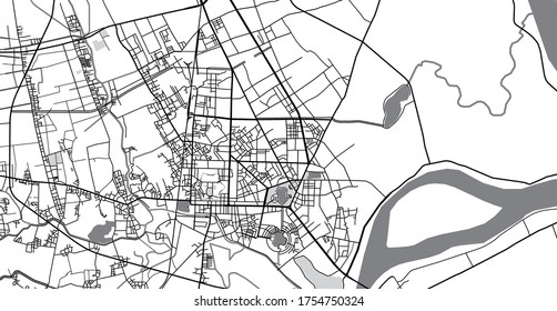 Urban vector city map of Vinh, Vietnam