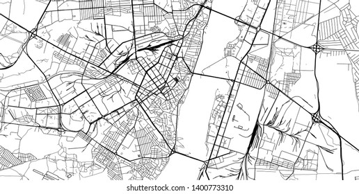 Urban vector city map of Voronezh, Russia