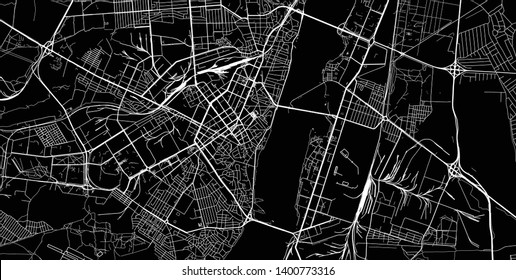 Urban vector city map of Voronezh, Russia