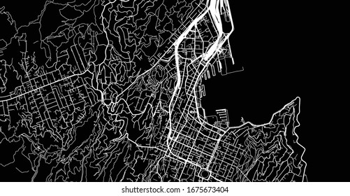 Urban vector city map of Wellington, New Zealand