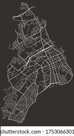 Urban vector city map of West Haven, Connecticut, USA, downtown and suburbs, road network, footprint, poster