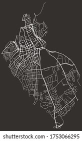 Urban vector city map of White Plains, New York, USA, downtown and suburbs, road network, footprint, poster