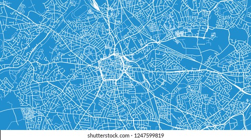 Urban vector city map of Wolverhampton, England