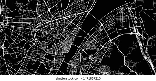 Urban vector city map of Wuhan, China