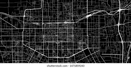 Urban vector city map of Xian, China