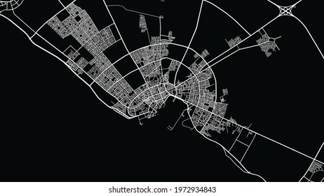 Urban vector city map of Yanbu, Saudi Arabia, Middle East