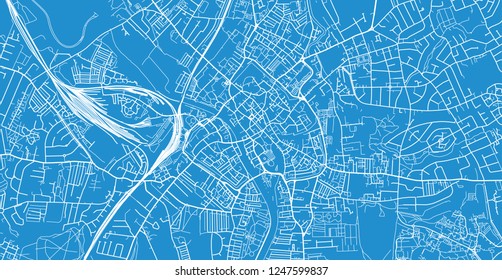 Urban vector city map of York, England