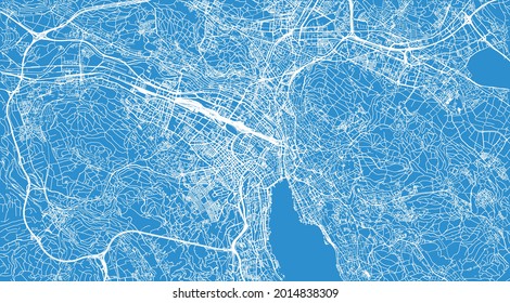 Urban vektorcity map of Zurich , Schweiz, Europe