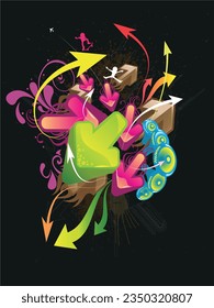 urban vector composition  beautifull    card                             