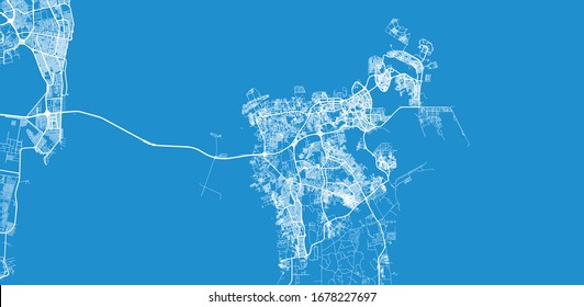 Urban vector map of Bahrain, middle east