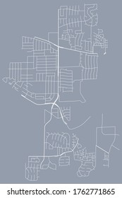 Urban vector map of Hanover Park, Illinois, USA–downtown and suburbs, transport network, minimalist footprint poster