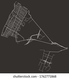 Urban vector map of Kearny, New Jersey, USA–downtown and suburbs, transport network, minimalist footprint poster