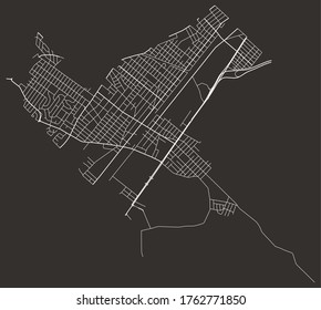 Urban vector map of Linden, New Jersey, USA–downtown and suburbs, transport network, minimalist footprint poster
