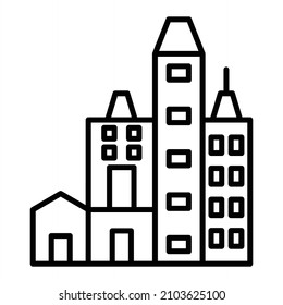 Icono De Contorno De Vector Urbano Aislado En Fondo Blanco
