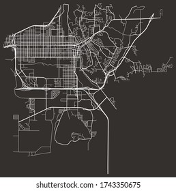 Urban vector street map of Council Bluffs, Iowa, US, with roads, lanes, highways, downtown and suburbs, minimalist town poster