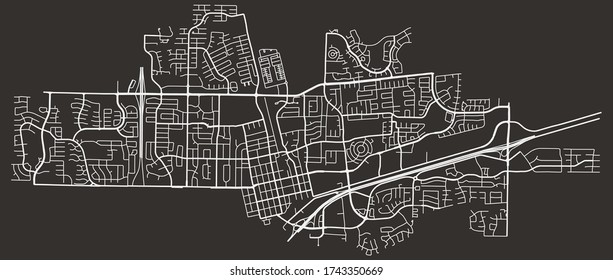 Urban vector street map of Davis, California, US, with roads, lanes, highways, downtown and suburbs, minimalist town poster