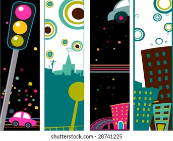 Urban Vertical Banner - Vector